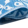 Covor Ibiza din plastic reversibil impermeabil albastru închis alb cercuri