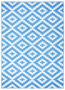 Covor Ibiza Outdoor reversibil impermeabil albastru închis alb