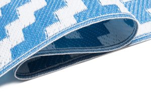 Covor Ibiza Outdoor reversibil impermeabil albastru închis alb