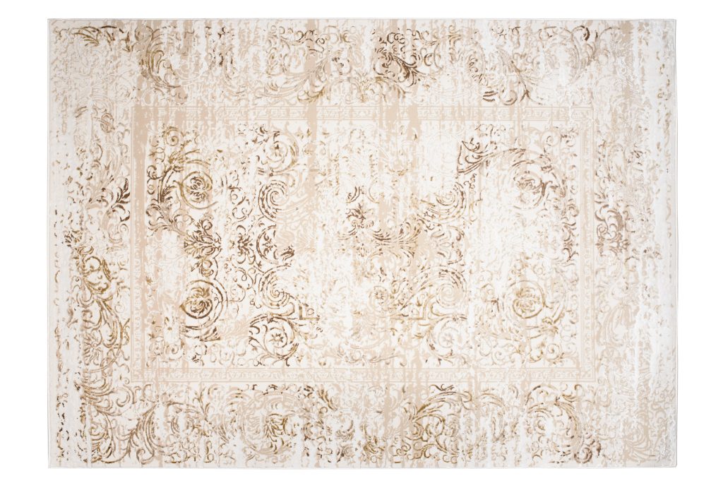 Covor Hera Vintage Bej Crem Efect de Uzură Efect 3D