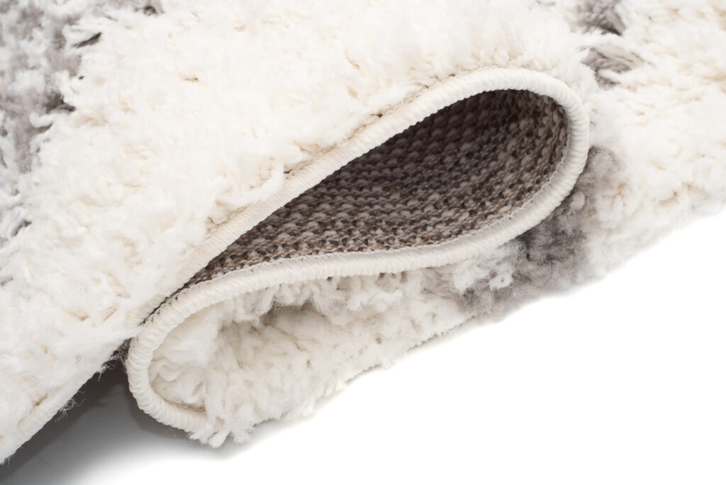 Covor Boho cu Ciucuri Crem Carouri Shaggy
