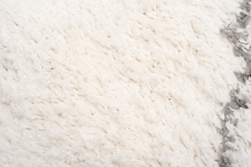 Covor Boho cu Ciucuri Crem Trifoi Marocan
