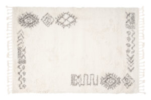 Covor Boho cu Ciucuri Crem Etnic Shaggy