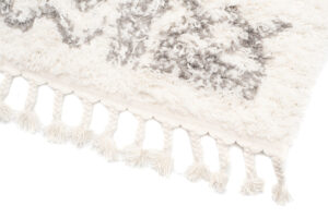 Covor Boho cu Ciucuri Crem Etnic Shaggy