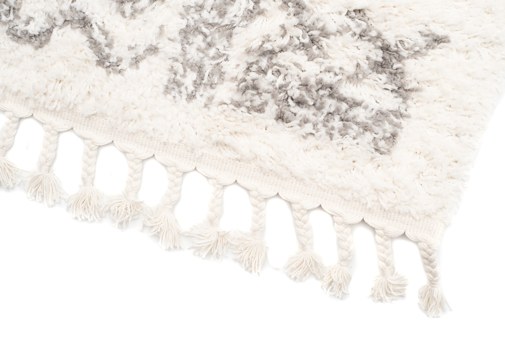 Covor Boho cu Ciucuri Crem Etnic Shaggy