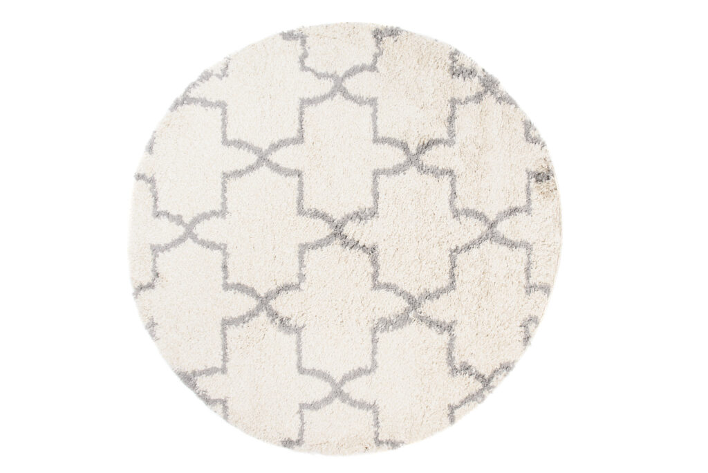 Covor Boho Rotund Crem Trifoi Marocan