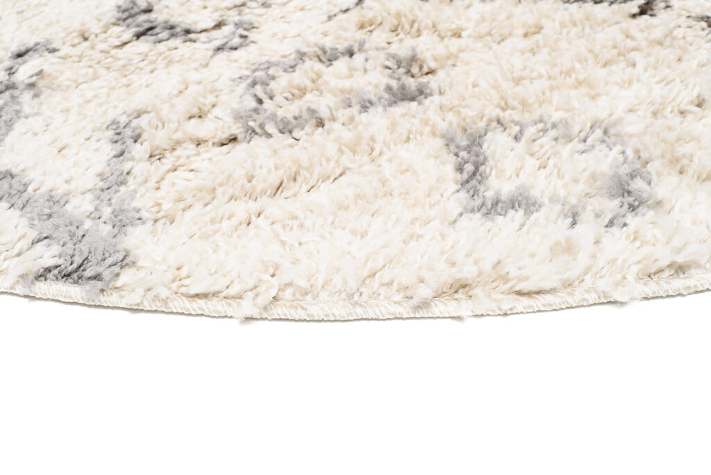 Covor Boho Rotund Crem Etnic Shaggy