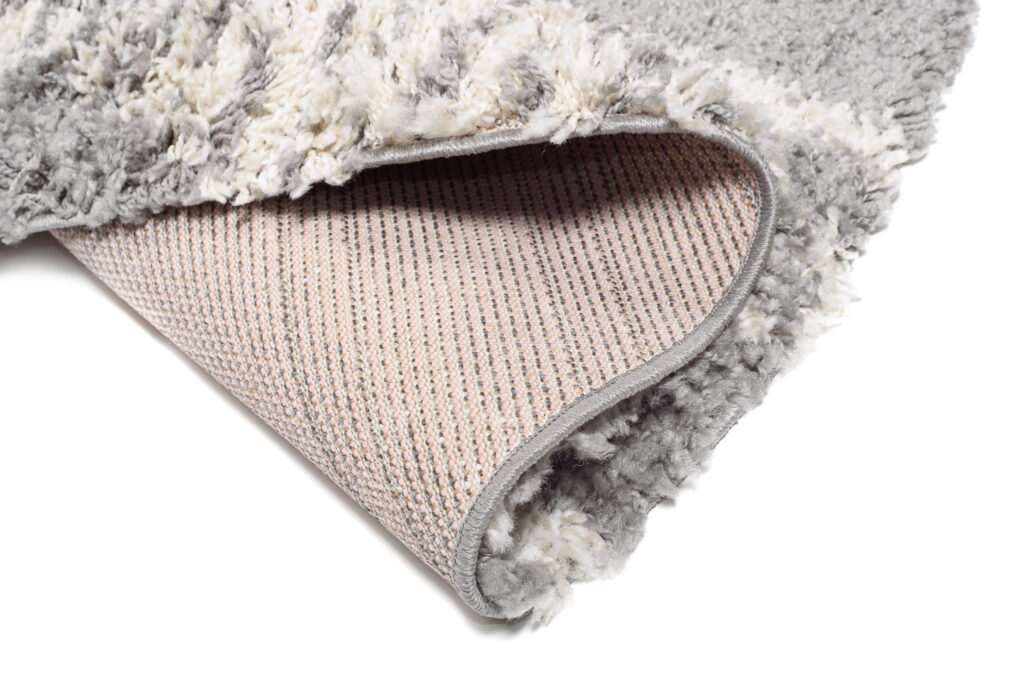 Covor Boho Rotund Gri Romburi Shaggy