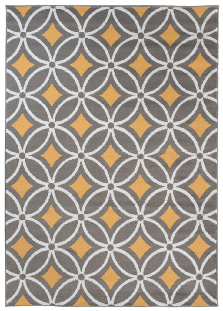Covor Maya Gri Galben Geometric Mozaic