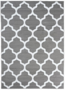 Covor Luxury Gri Deschis Alb Geometric Trellis