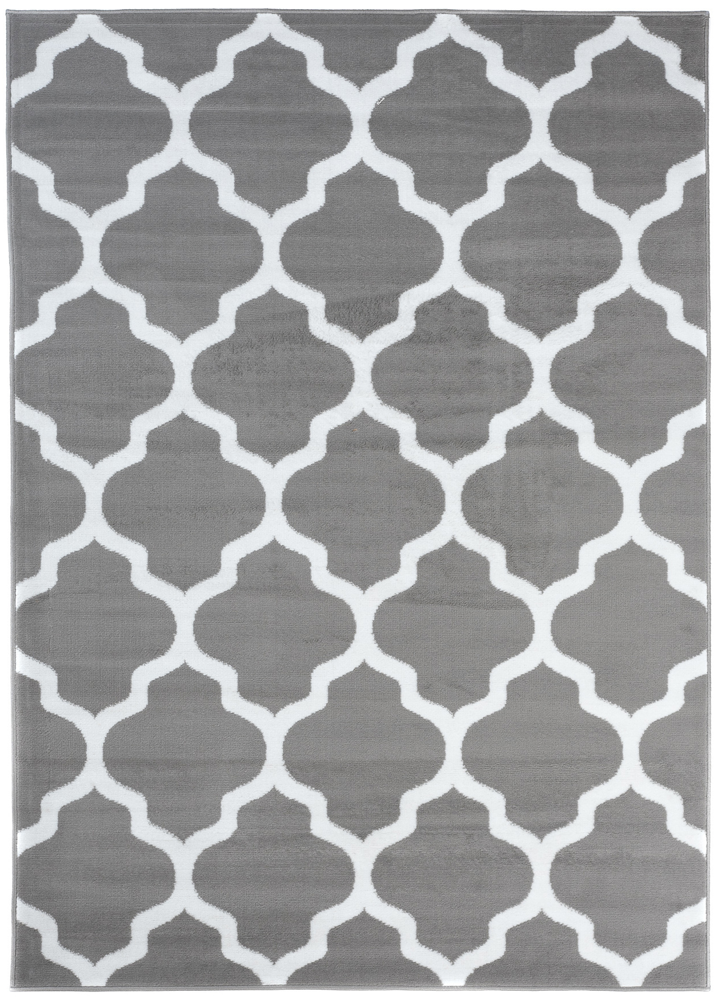 Covor Luxury Gri Deschis Alb Geometric Trellis