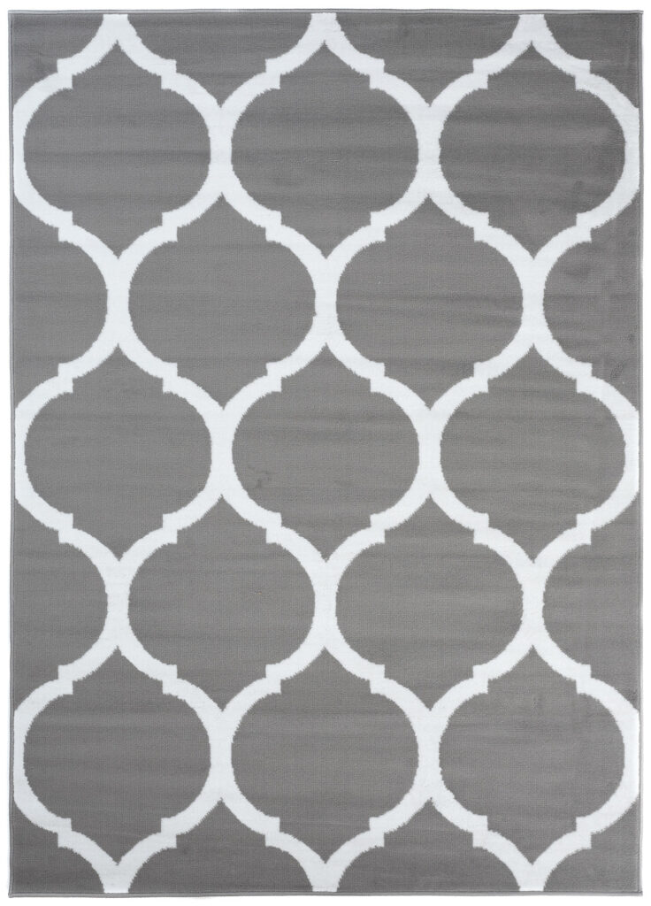 Covor Luxury Gri Alb Marocan Trellis