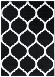 Covor Luxury Negru Alb Marocan Trellis