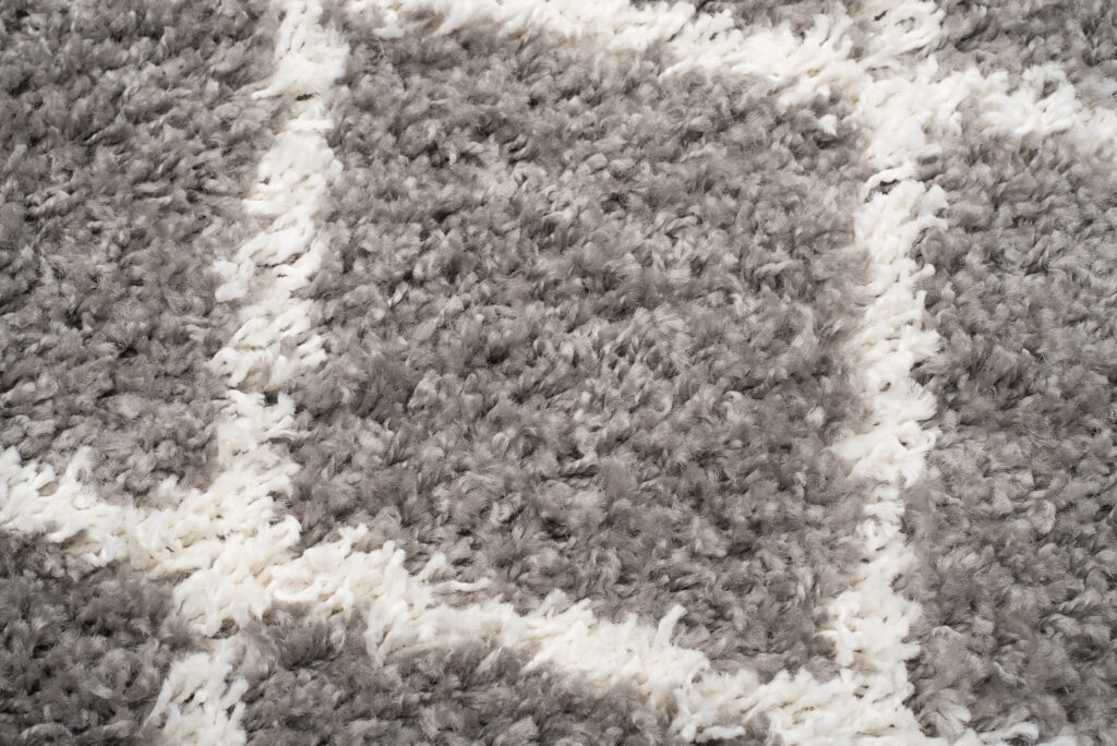 Covor Boho cu Ciucuri Gri Carouri Puncte Shaggy