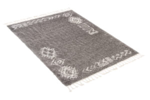 Covor Boho cu Ciucuri Gri Etnic Shaggy