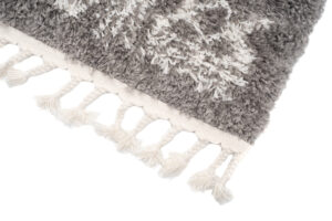 Covor Boho cu Ciucuri Gri Etnic Shaggy