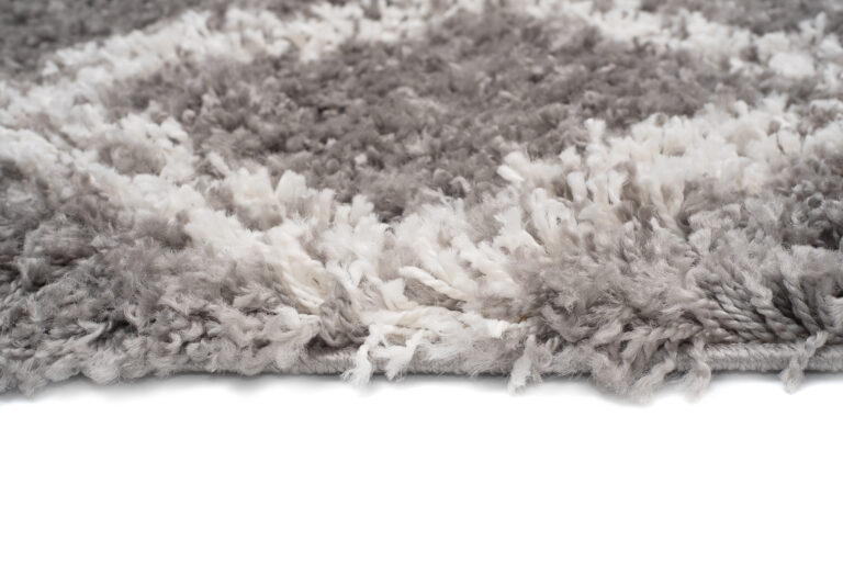 Covor Boho cu Ciucuri Gri Carouri Shaggy