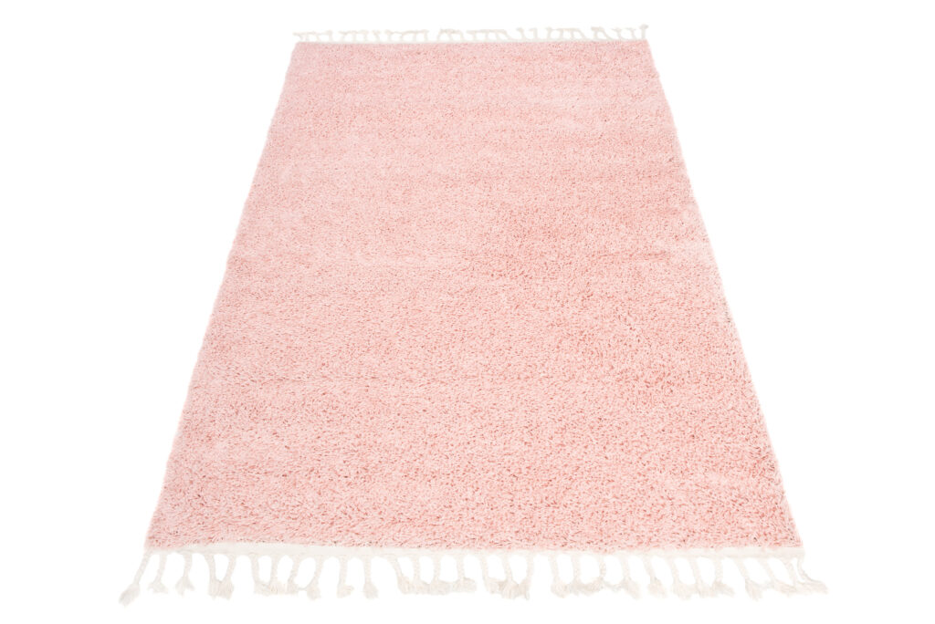 Covor Boho cu Ciucuri Roz Shaggy
