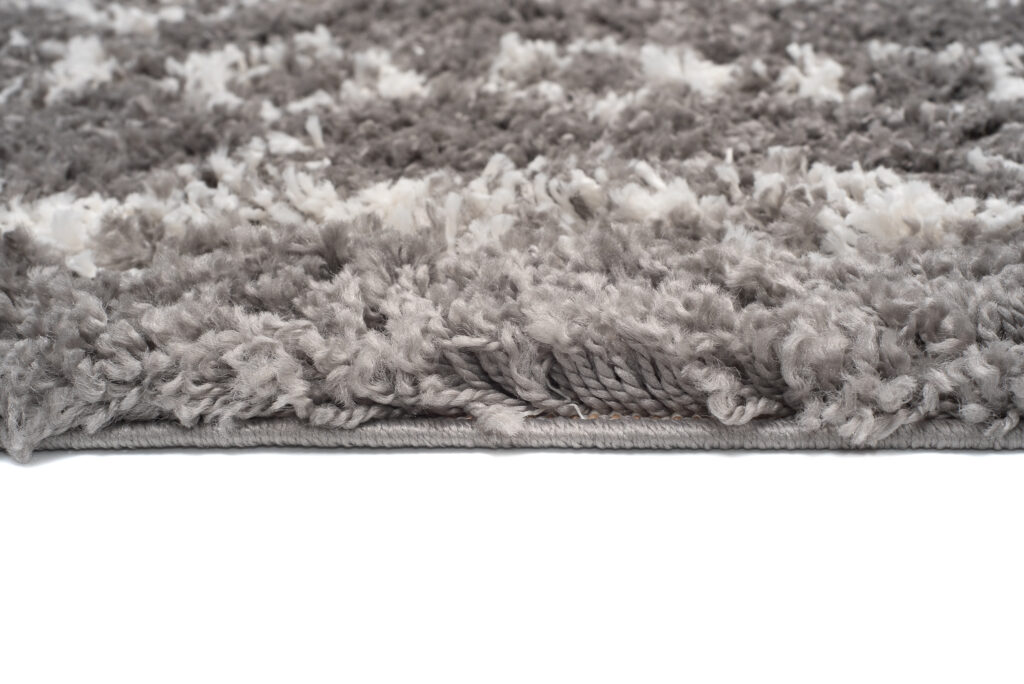 Covor Boho cu Ciucuri Gri Geometric Shaggy