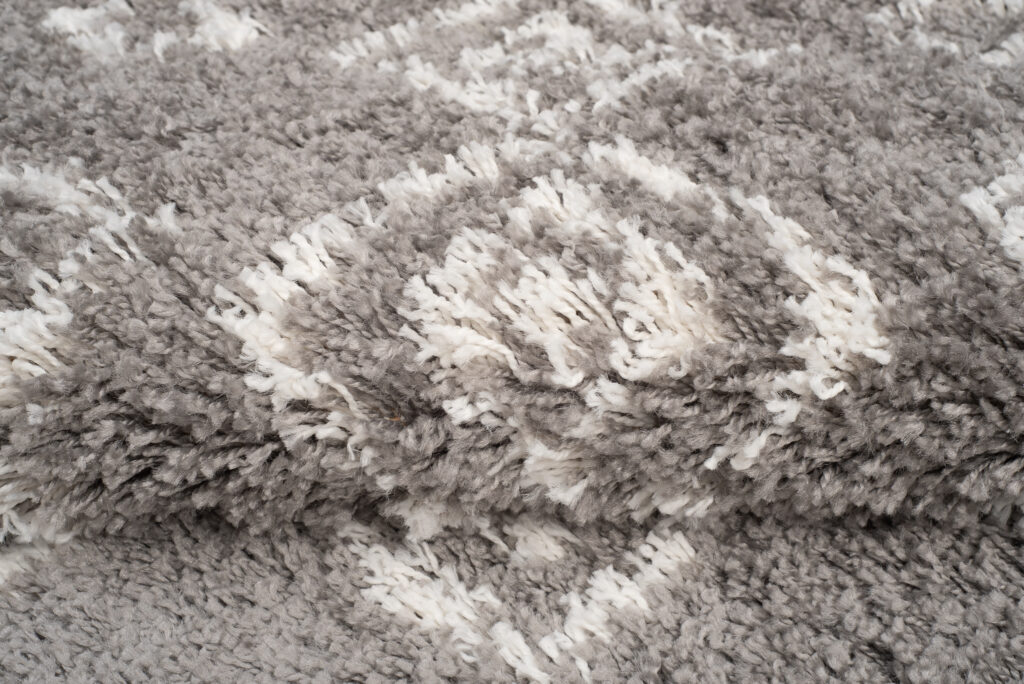 Covor Boho cu Ciucuri Gri Geometric Shaggy