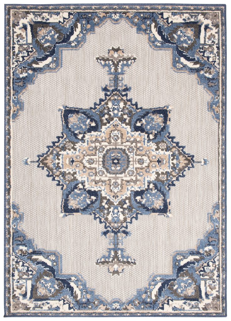 Covor de Exterior Patio Gri Albastru Vintage