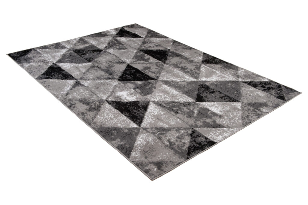 Covor Luxury Gri Geometric Triunghiuri