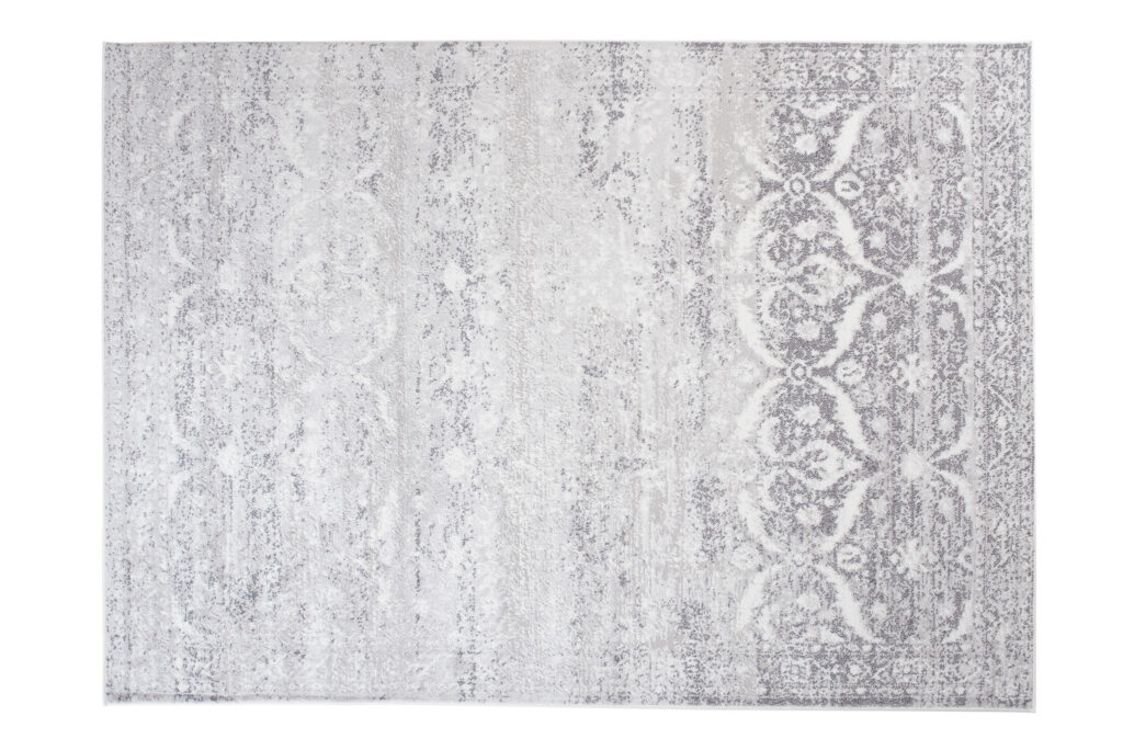 Covor Sky Gri Vintage Florale Efect de Uzură