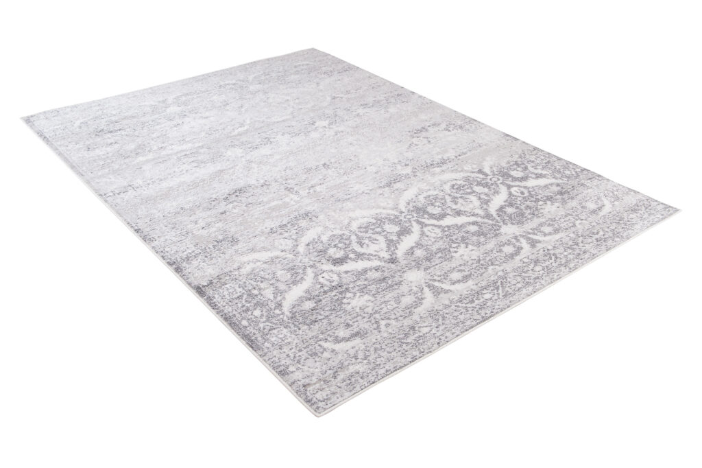 Covor Sky Gri Vintage Florale Efect de Uzură