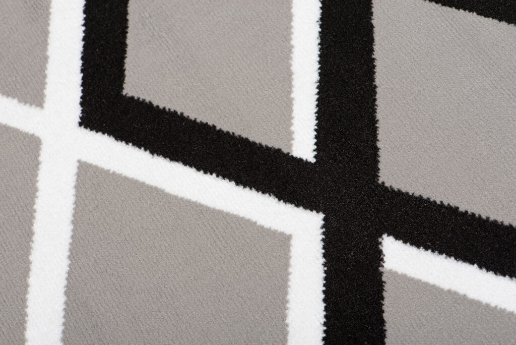 Covor Luxury Gri Negru Geometric Carouri