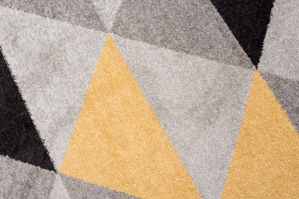 Covor Lazur Gri Portocaliu Geometric Triunghiuri