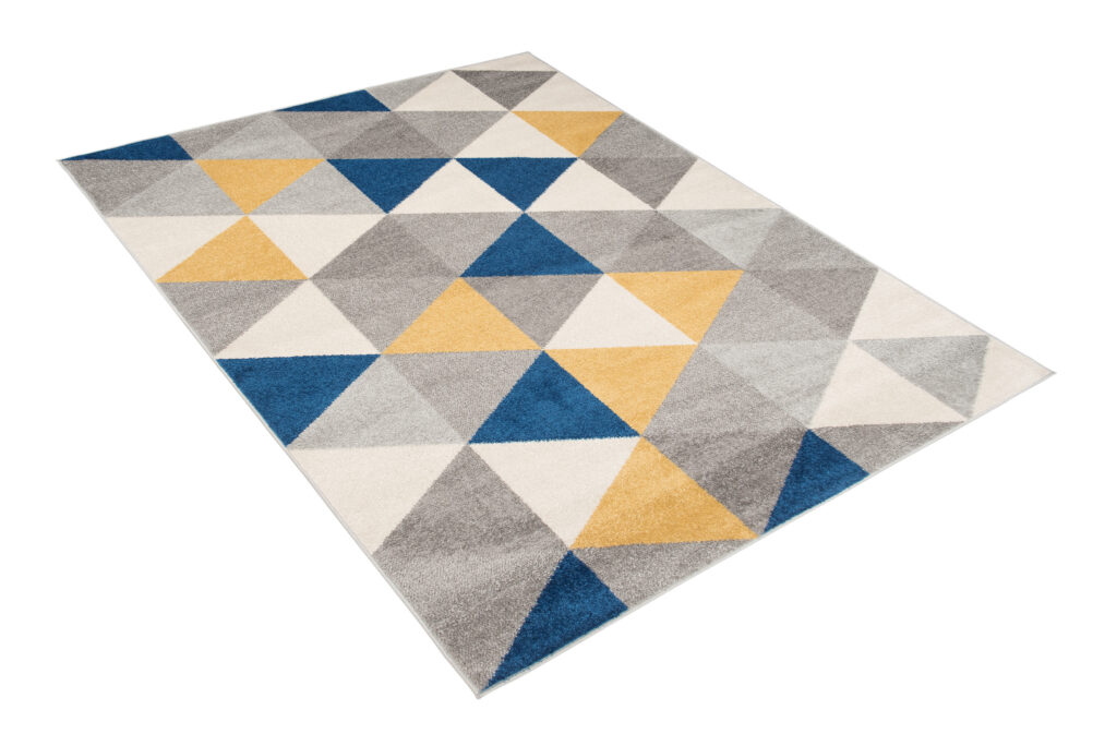 Covor Lazur Gri Multicolor Geometric Triunghiuri