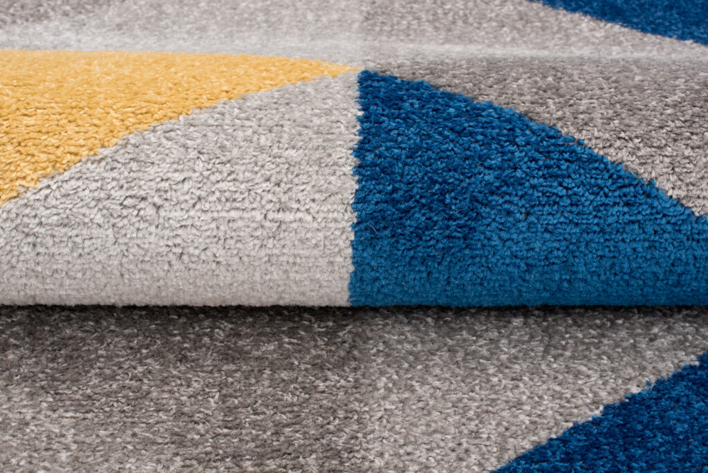 Covor Lazur Gri Multicolor Geometric Triunghiuri