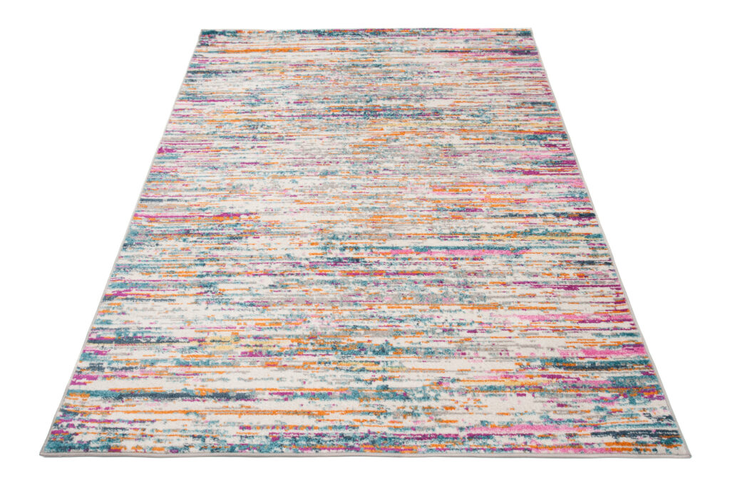 Covor Lazur Roz Abstract Multicolor Linii