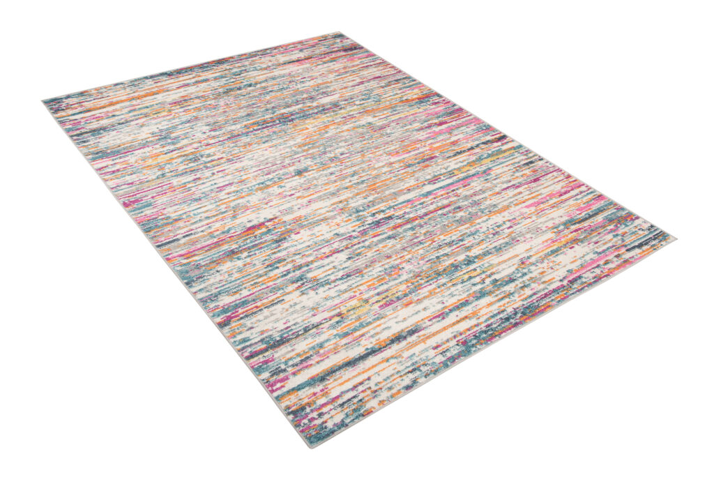 Covor Lazur Roz Abstract Multicolor Linii
