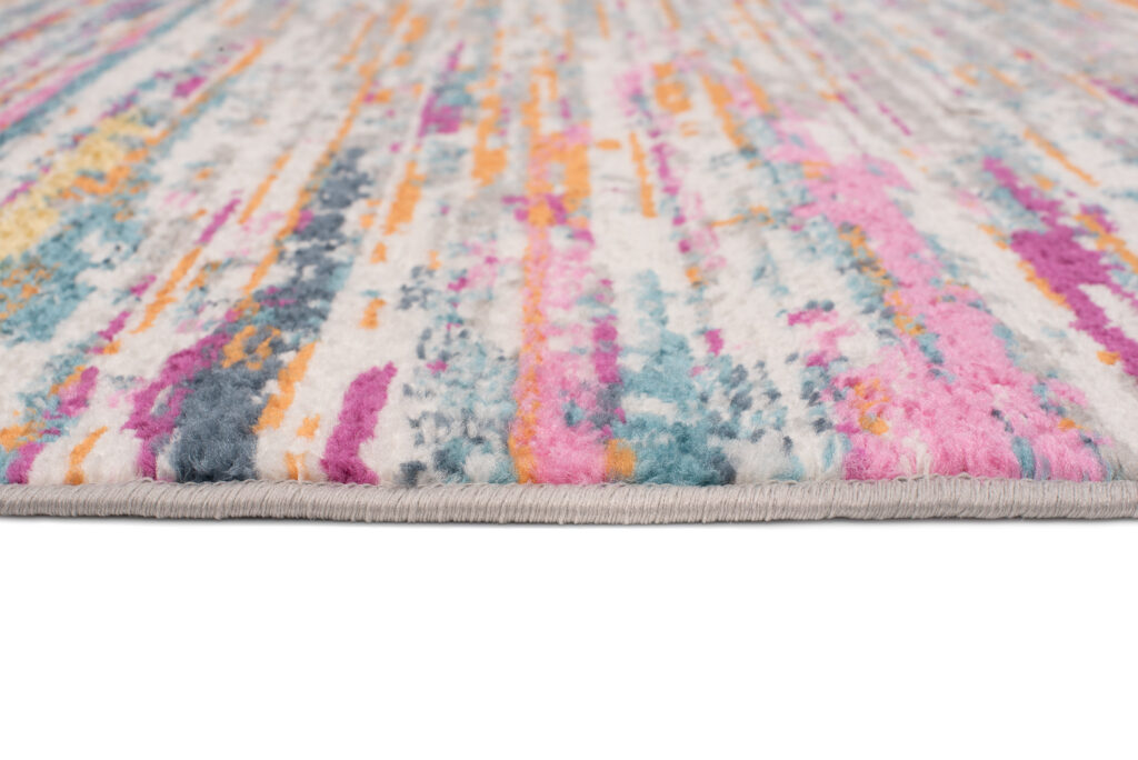 Covor Lazur Roz Abstract Multicolor Linii