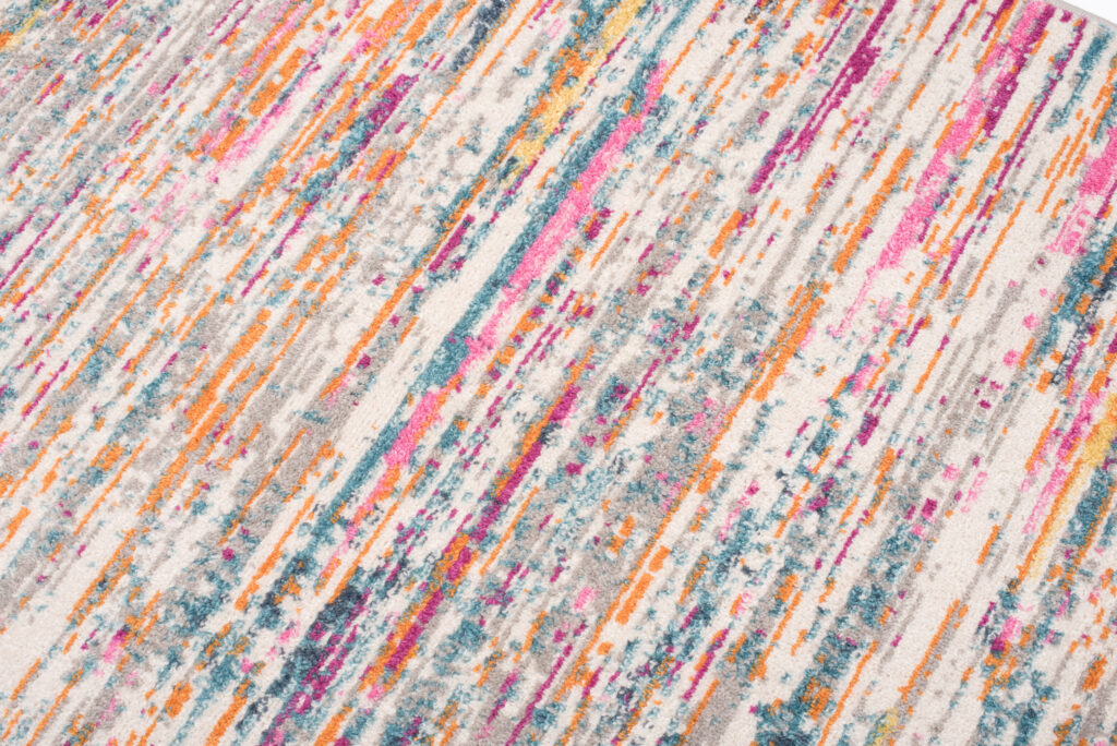 Covor Lazur Roz Abstract Multicolor Linii