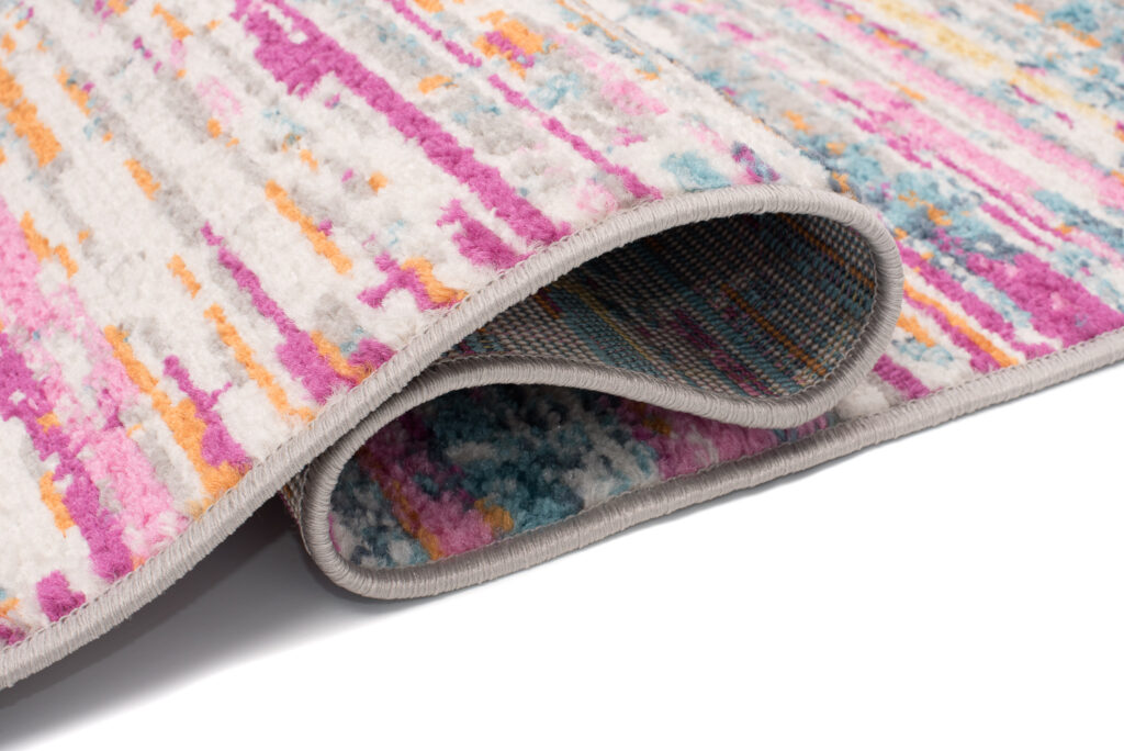 Covor Lazur Roz Abstract Multicolor Linii