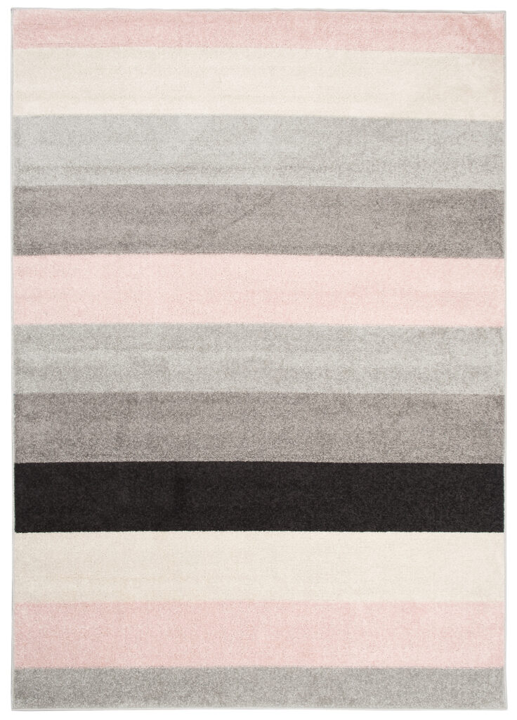 Covor Lazur Gri Roz Geometric Linii