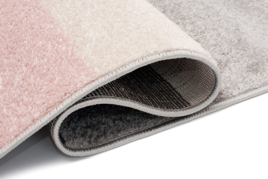 Covor Lazur Gri Roz Geometric Linii