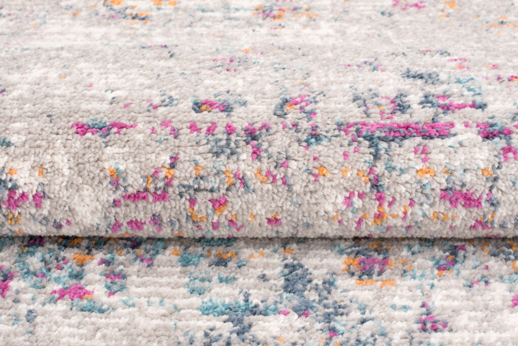 Covor Lazur Gri Vintage Floral Ramă