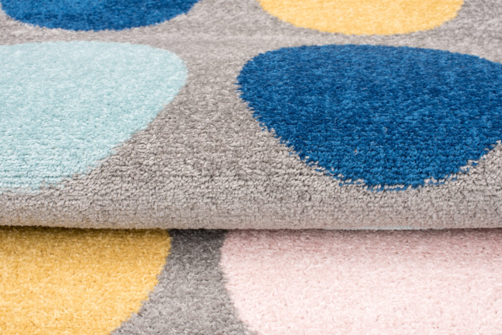 Covor Lazur Gri Multicolor Geometric Cercuri
