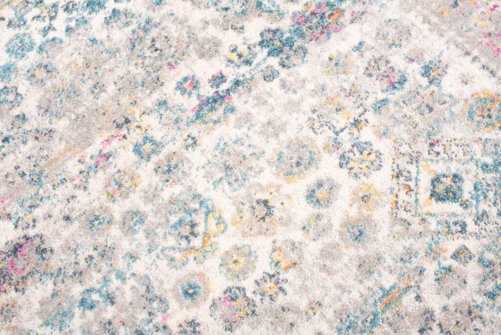 Covor Albastru Azur Gri Vintage Floral