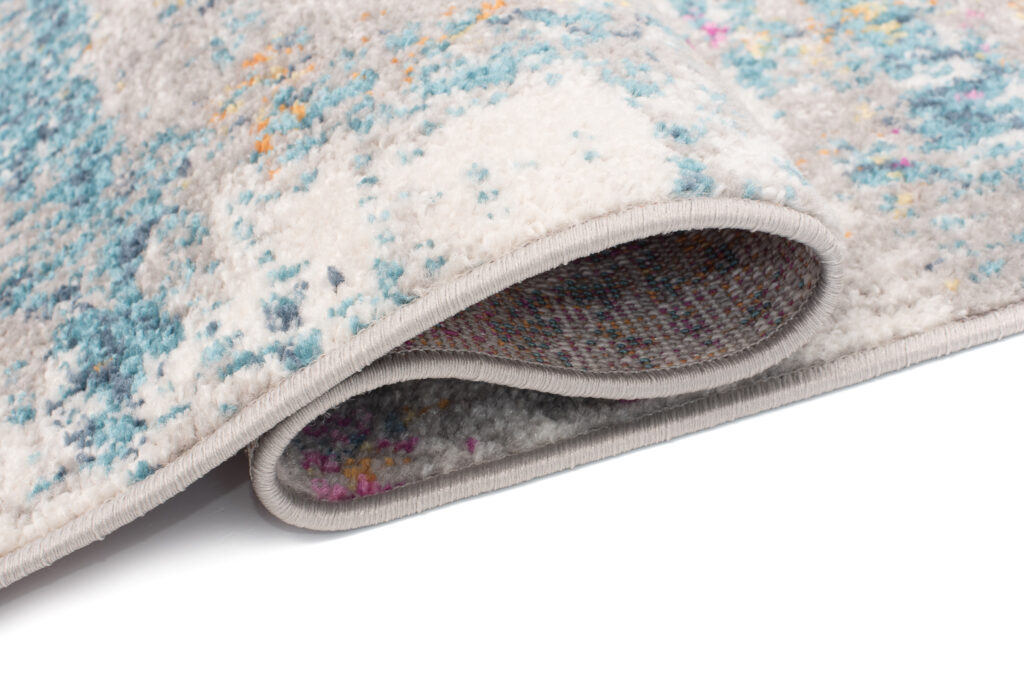 Covor Albastru Azur Gri Vintage Floral