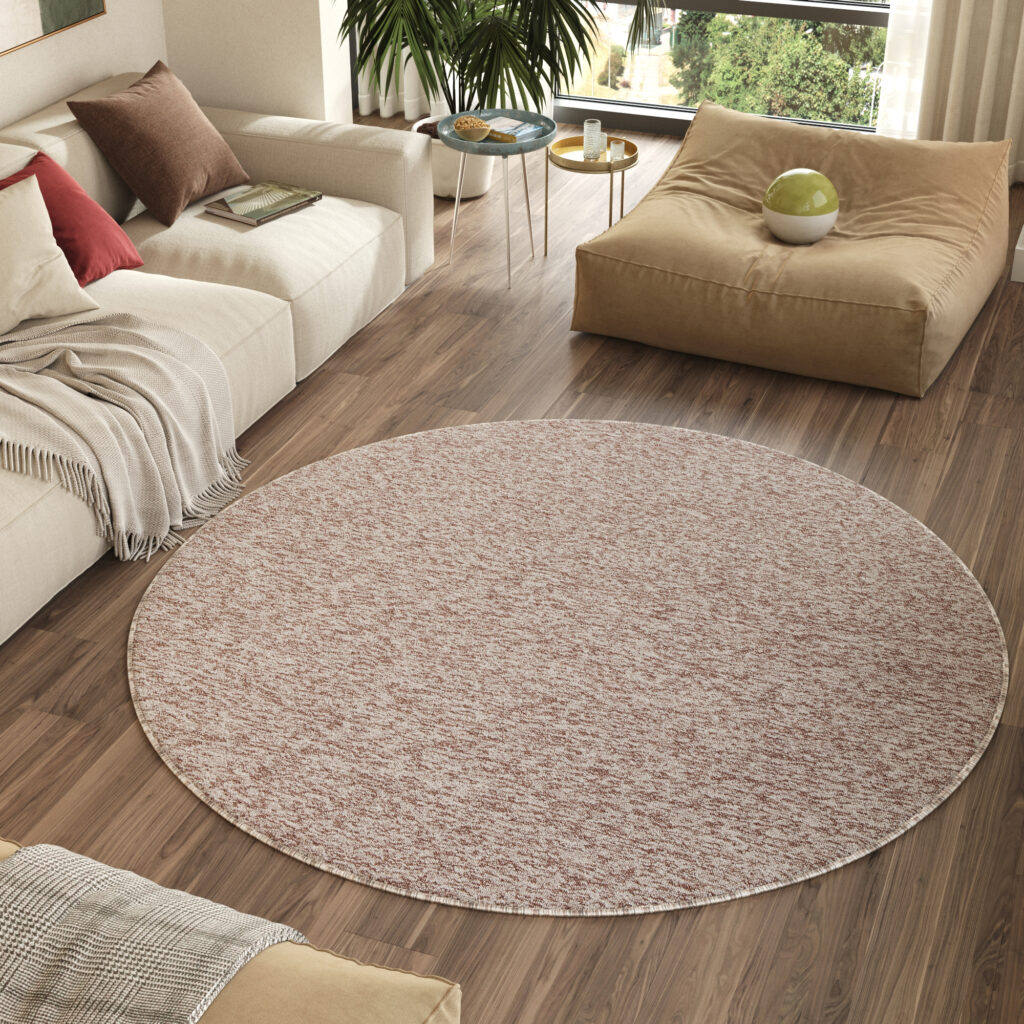Covor Nizza Rotund Bej Modern Antiderapant