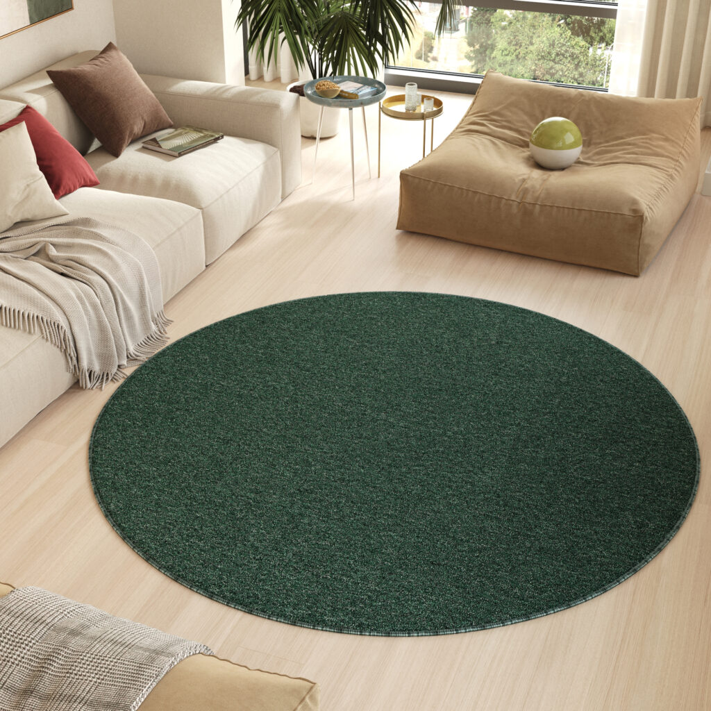 Covor Nizza Rotund Verde Modern Antiderapant