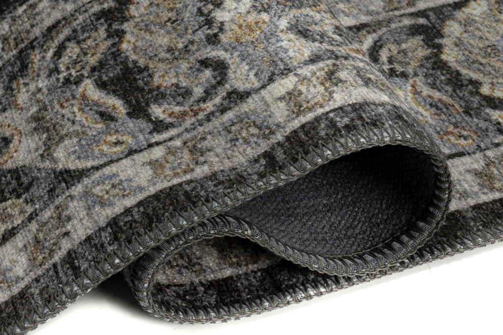 Covor Ritz Negru Gri Ornamente Florale