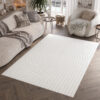 Covor Hygge Alb Rupt Linii