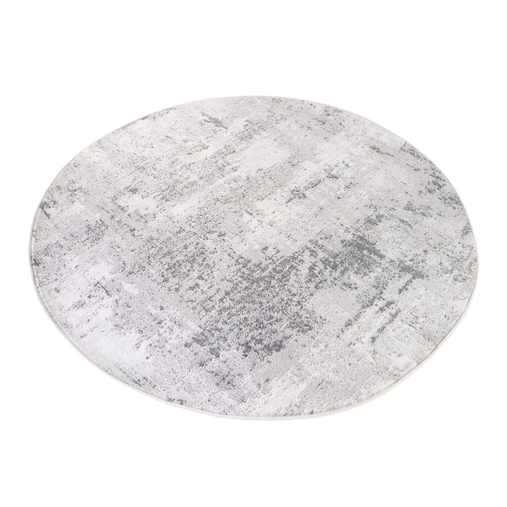Covor Sky Rotund Gri Abstract Vintage Efect de Uzură