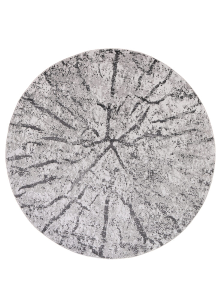 Covor Sky Rotund Gri Deschis Modern Lemn