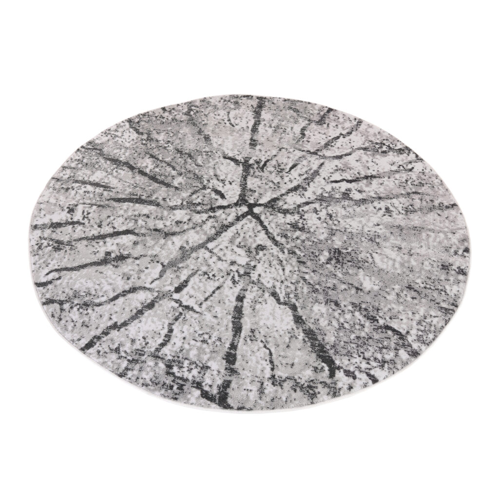 Covor Sky Rotund Gri Deschis Modern Lemn